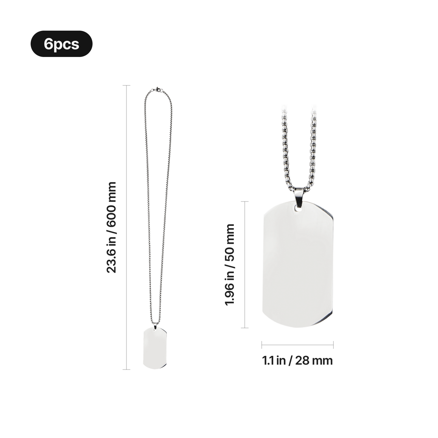 Military pendant dimensions