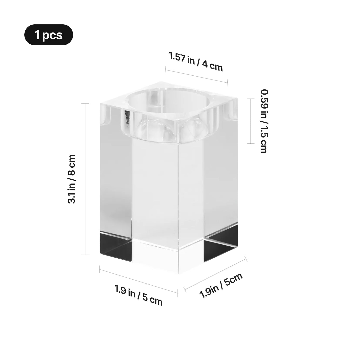 Crystal candle holder dimensions