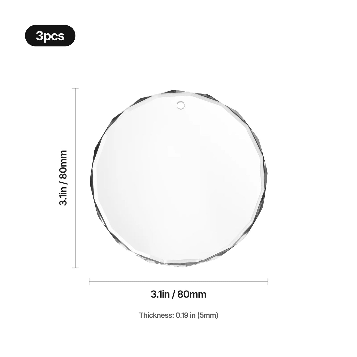 Round crystal ornament dimensions