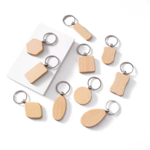 Engraved wooden keychains