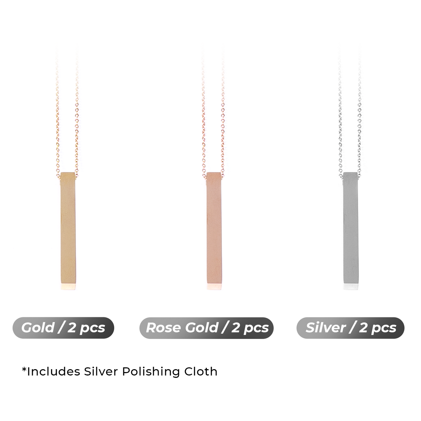 Vertical bar necklace worn