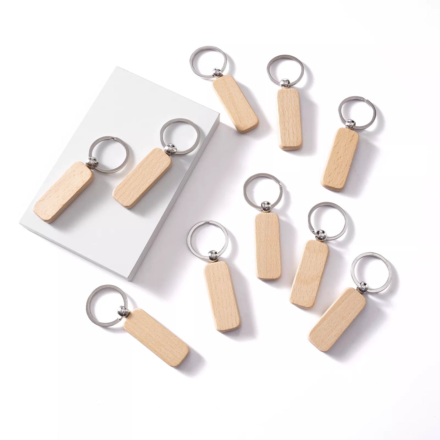 Wooden keychain with strap