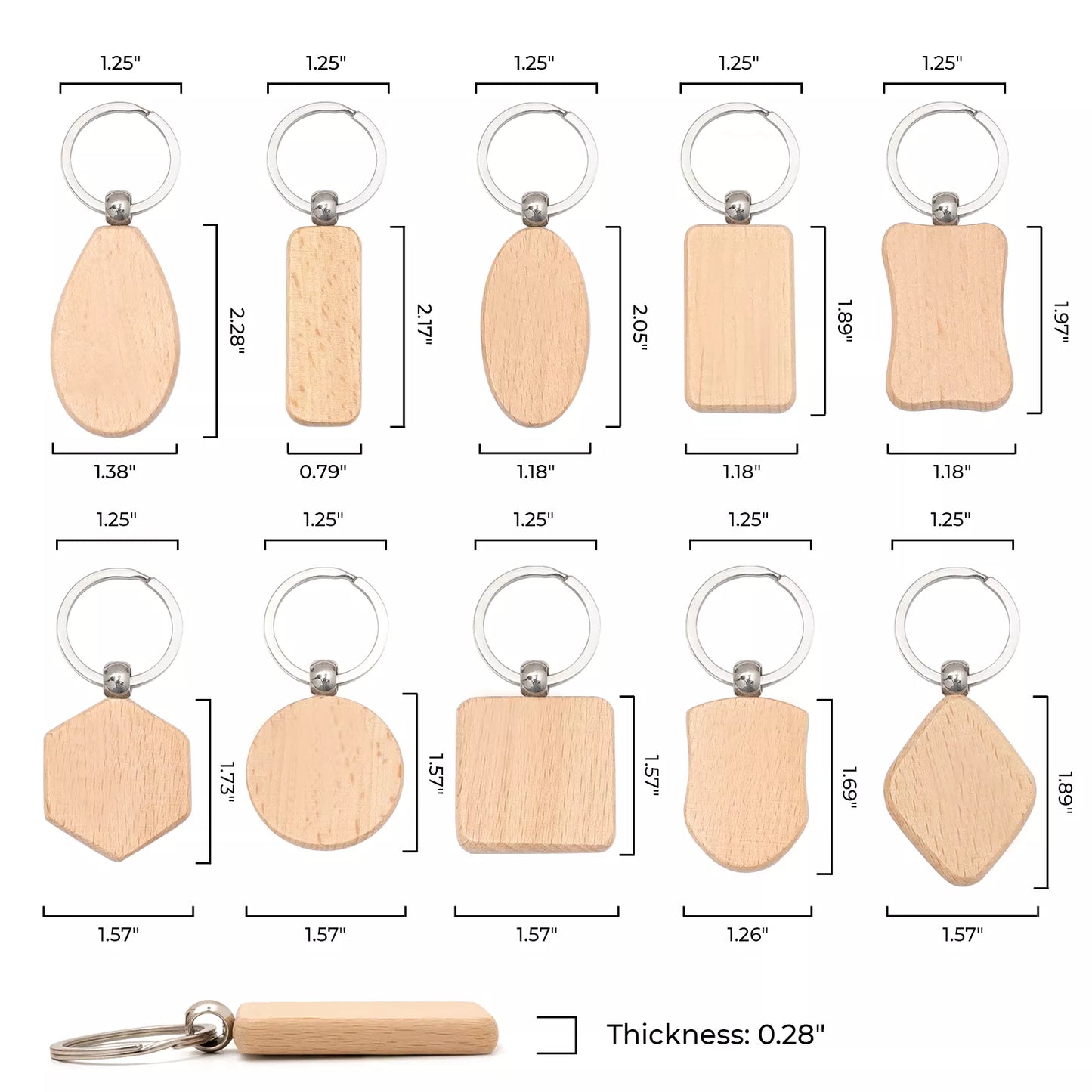 Wooden keychain detail