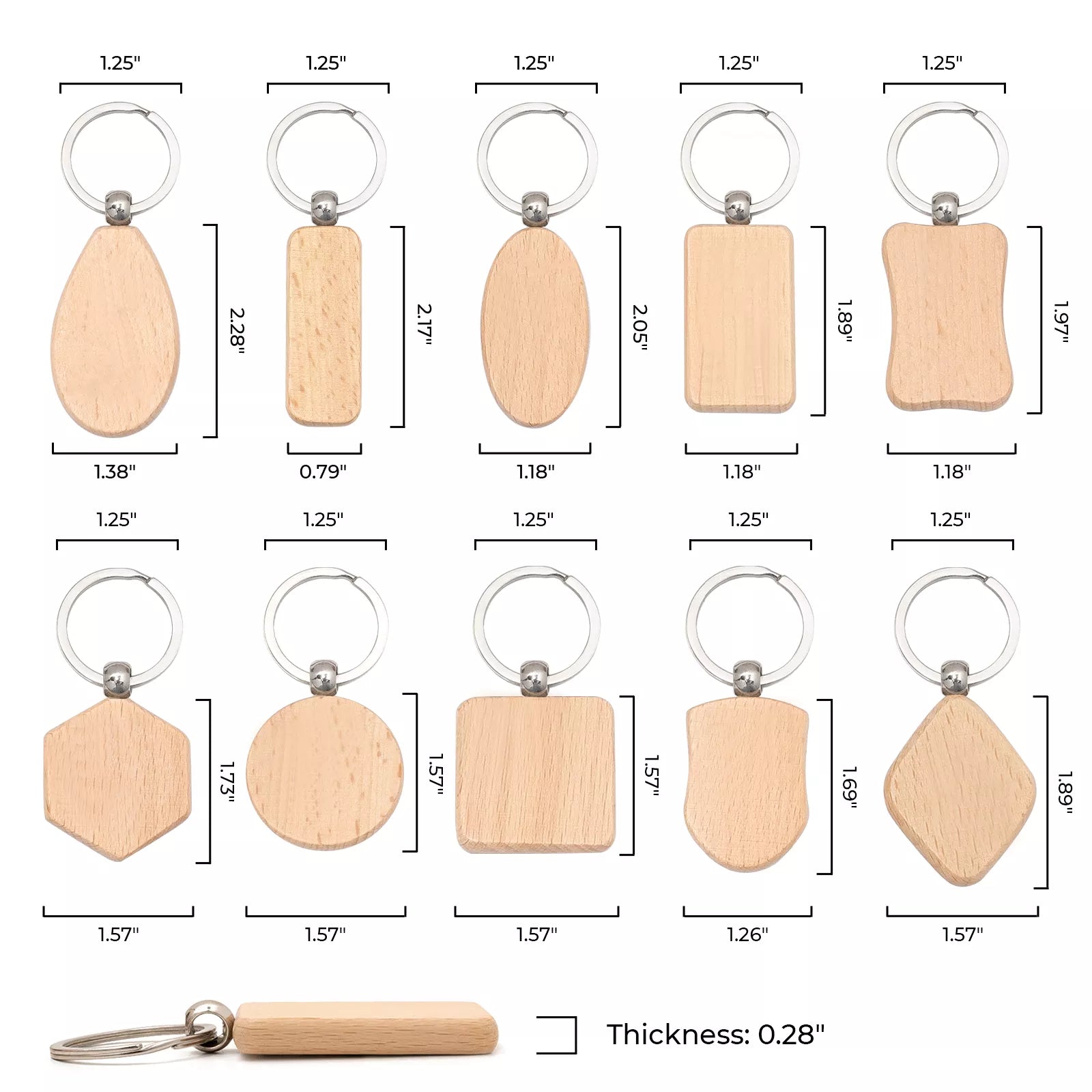 Wooden keychain detail