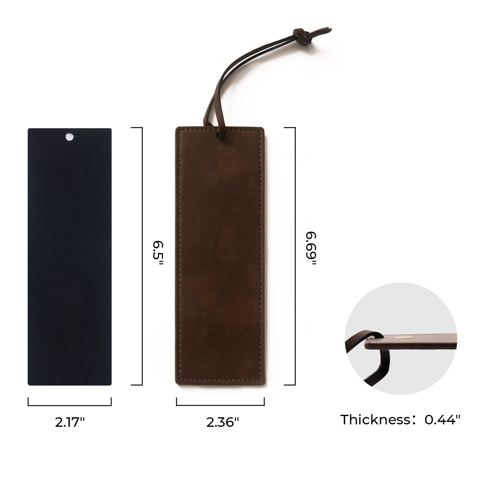 Leather bookmark detail