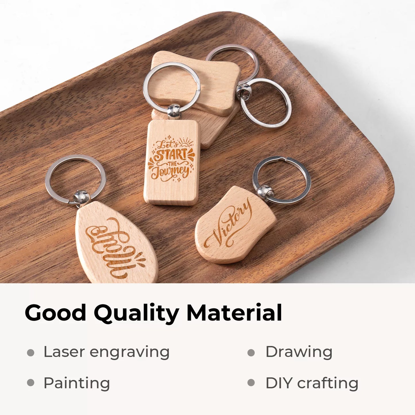 Wooden keychain engraving example