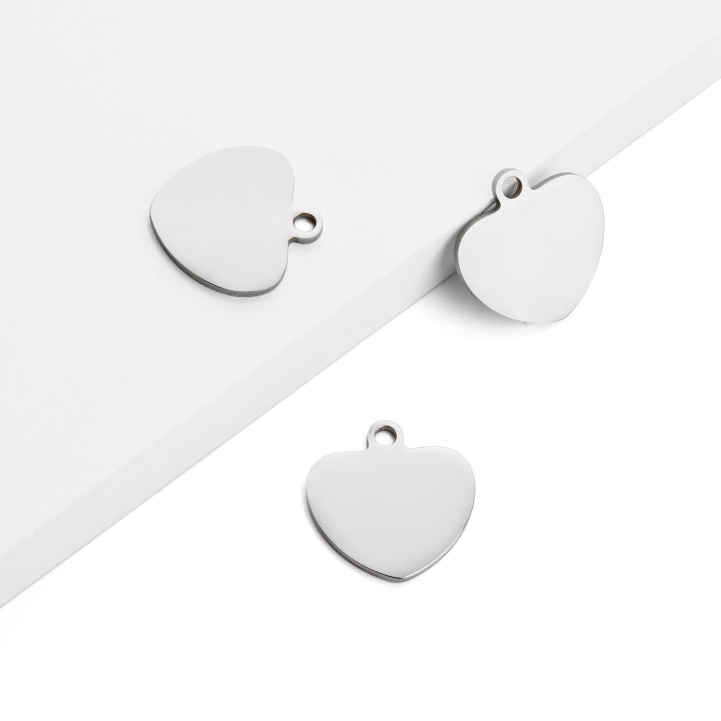 Heart-shaped stainless steel pet tag