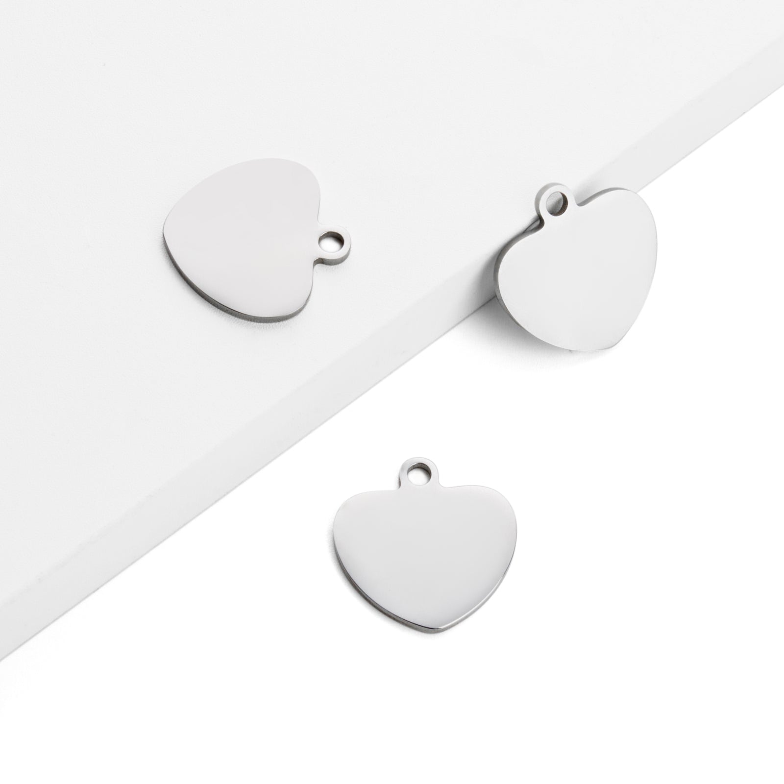 Heart-shaped stainless steel pet tag