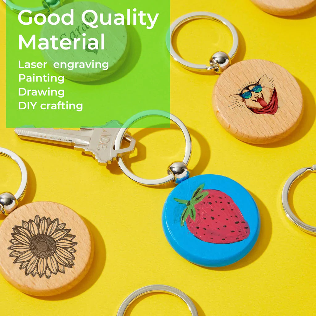 Wooden keychain blank shapes