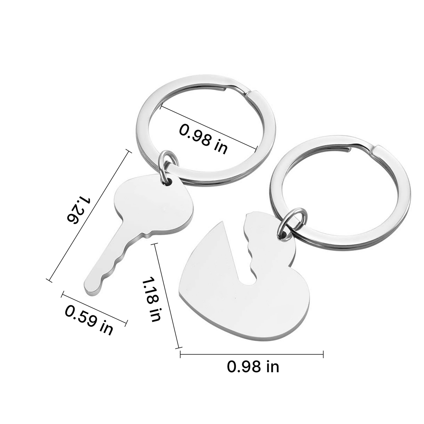 Heart and key keychain detail