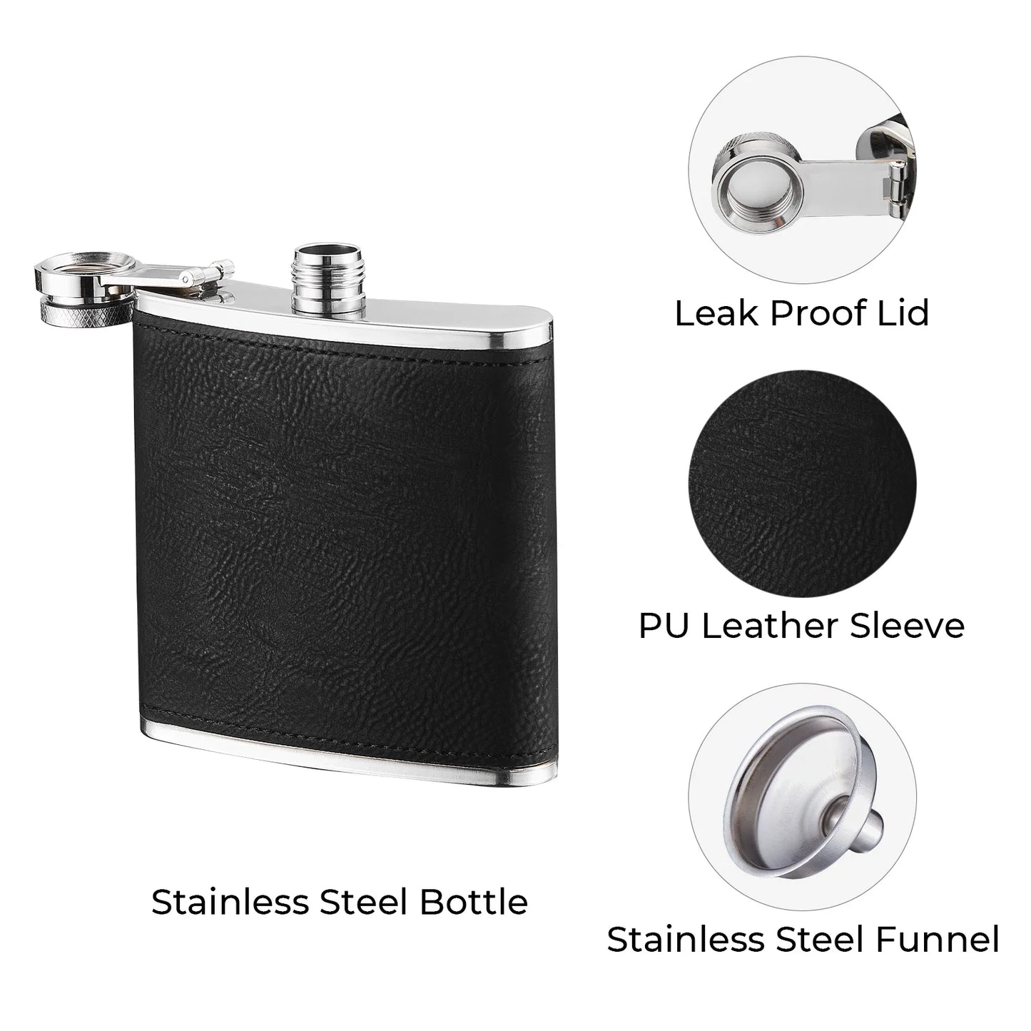 Brown hip flask cap detail