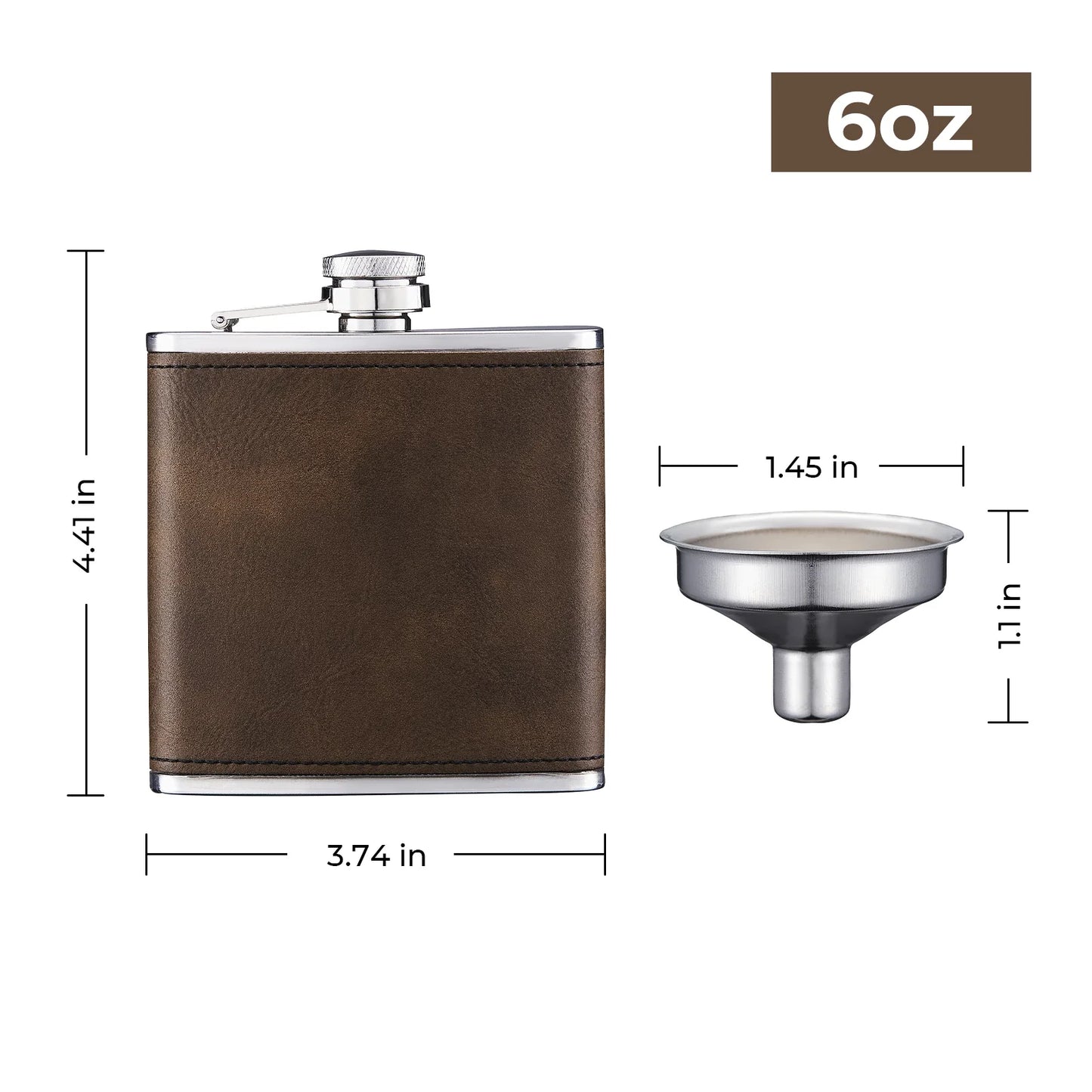 Black hip flask detail