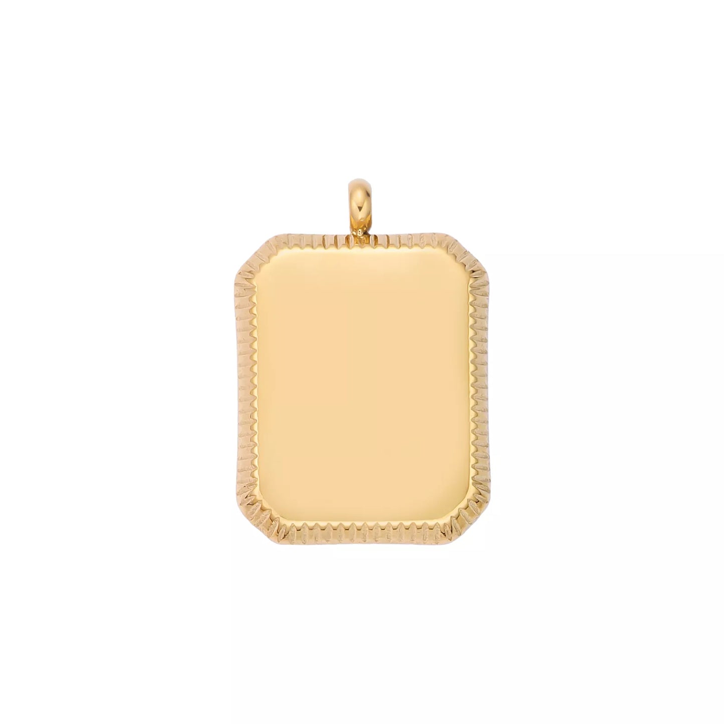Embossed square pendant necklace, silver