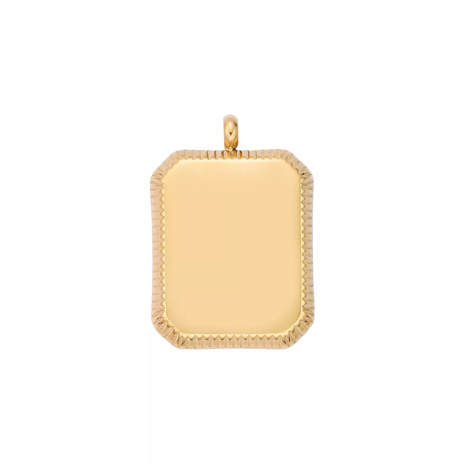 Embossed square pendant necklace, silver
