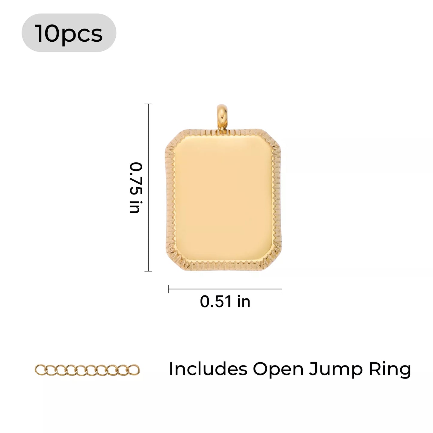 Embossed square pendant, rose gold