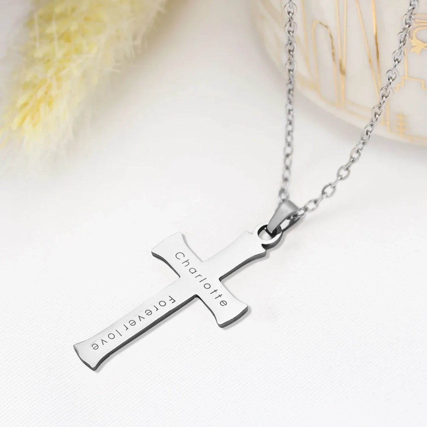 Engraved cross pendant example