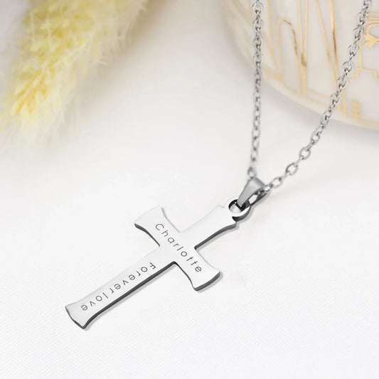 Engraved cross pendant example