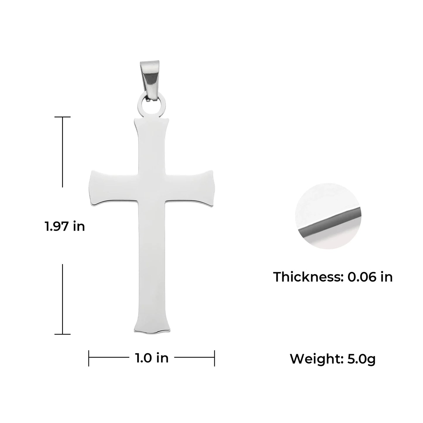 Cross pendant detail