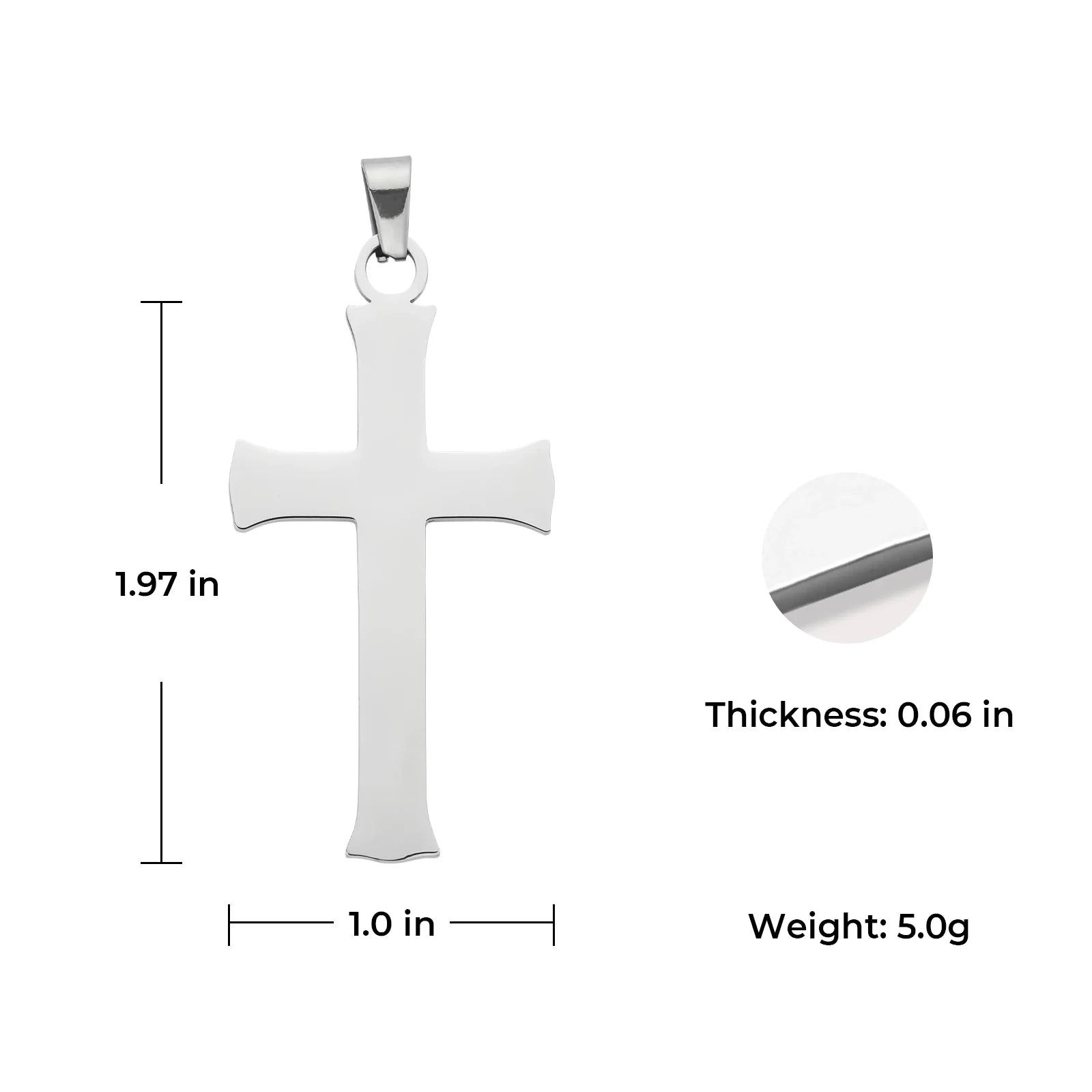 Cross pendant detail