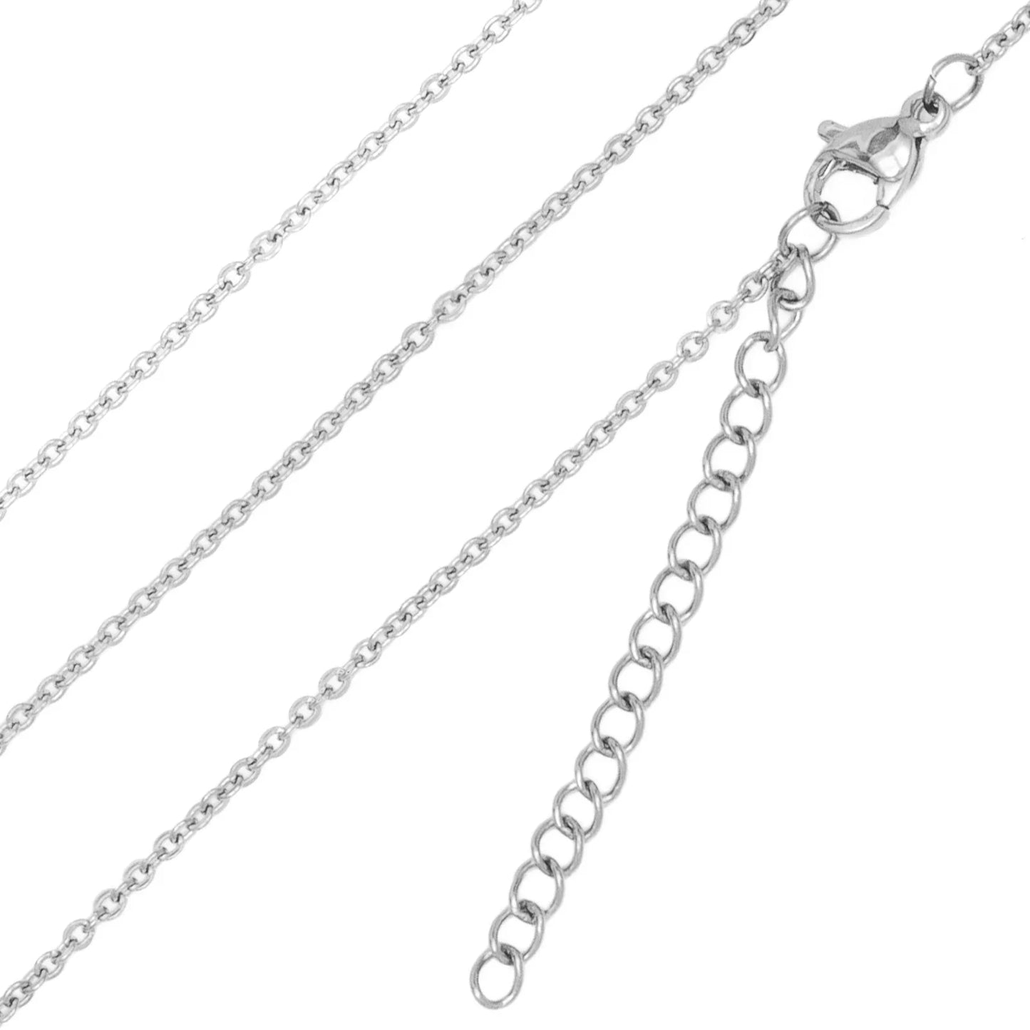 Stainless steel chain necklace, silver