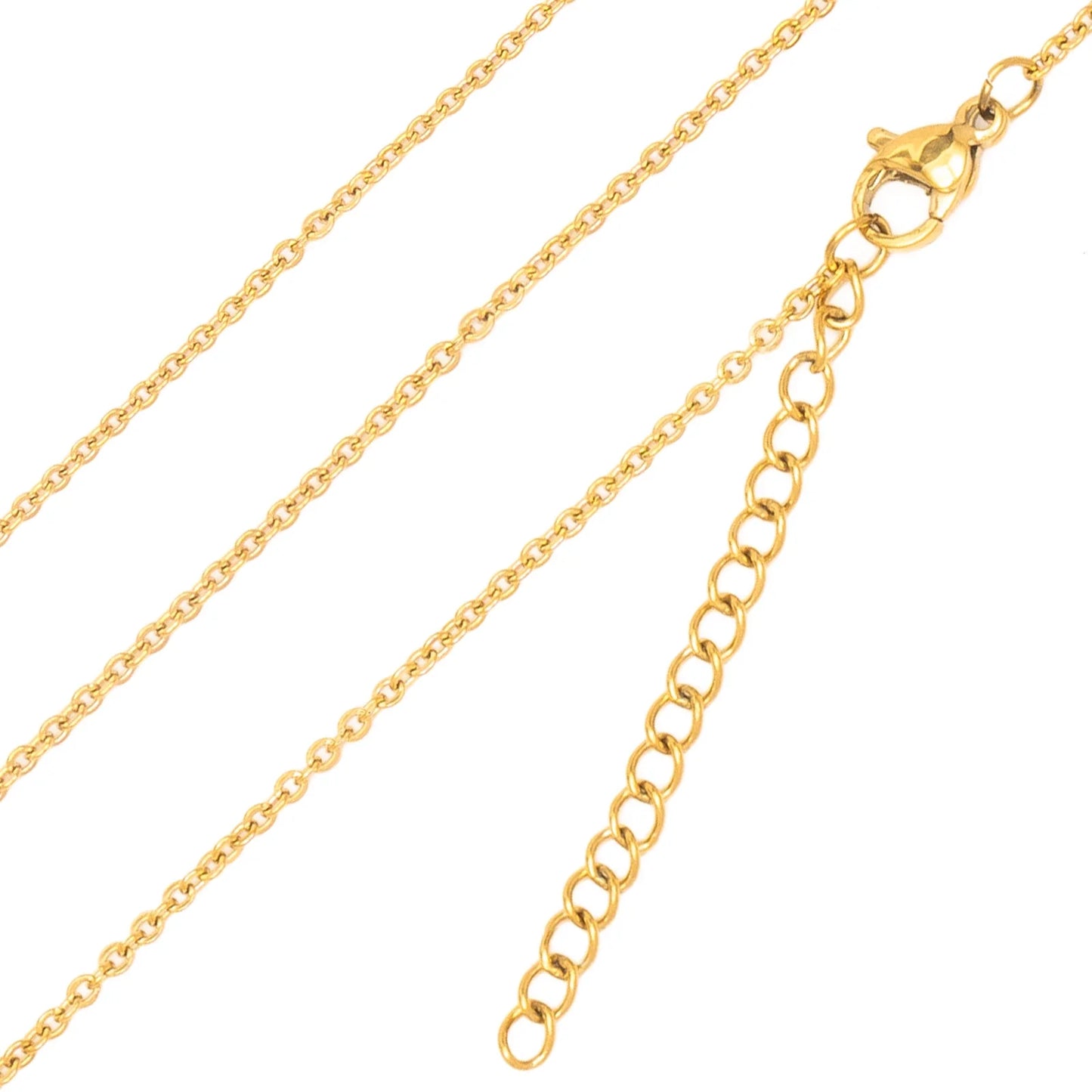 Stainless steel chain necklace, gold