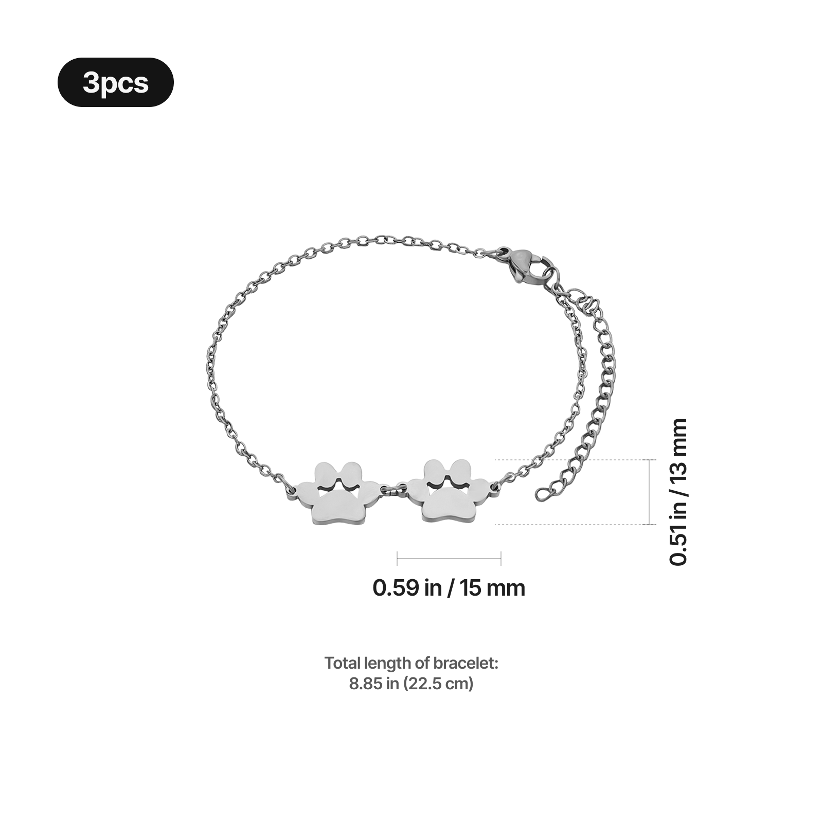 Paw charm bracelet detail