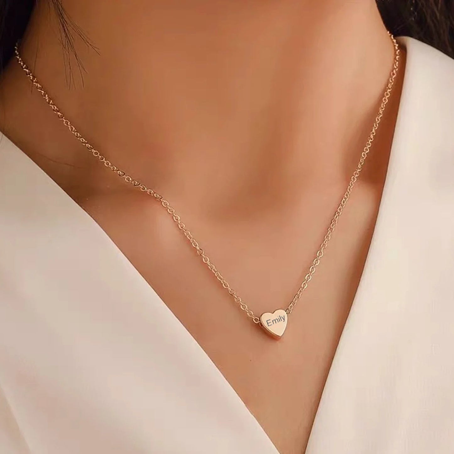 Heart necklace, rose gold