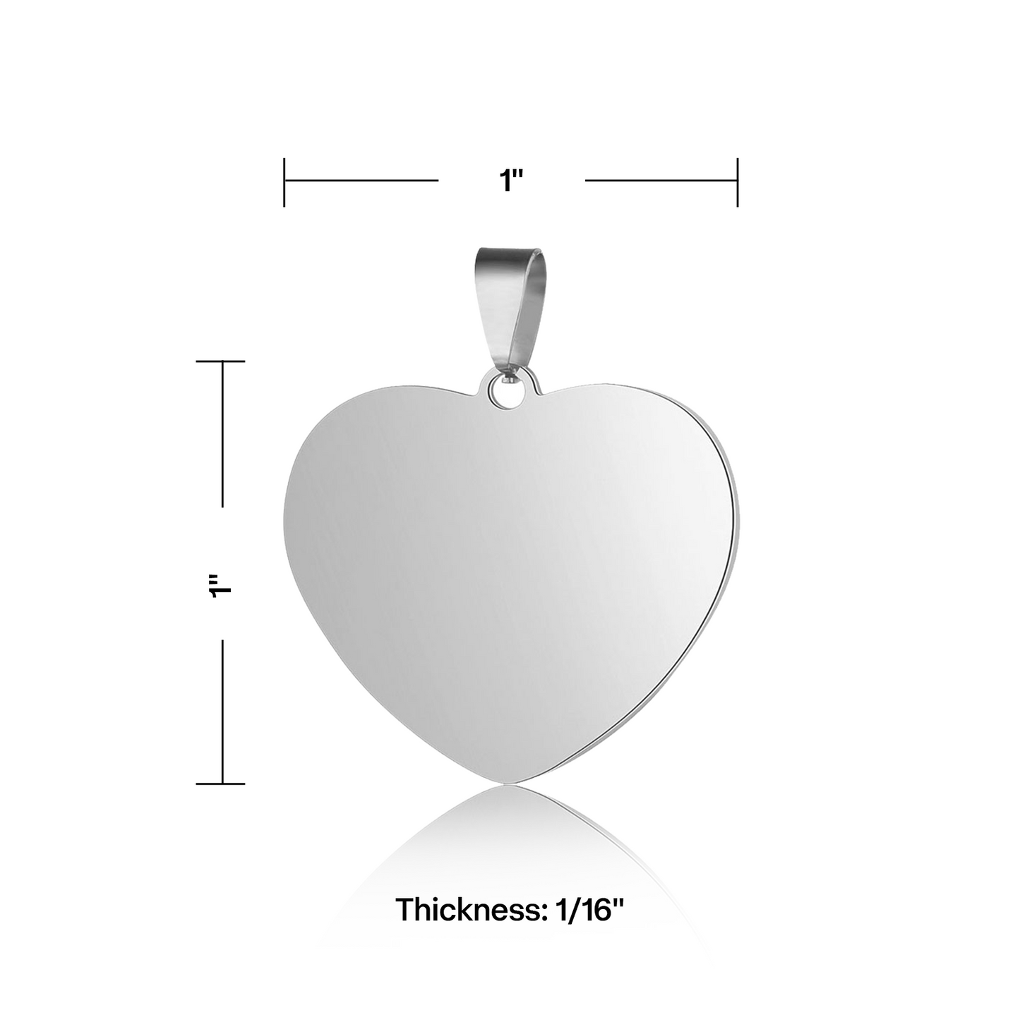 Heart pet tag engraving example