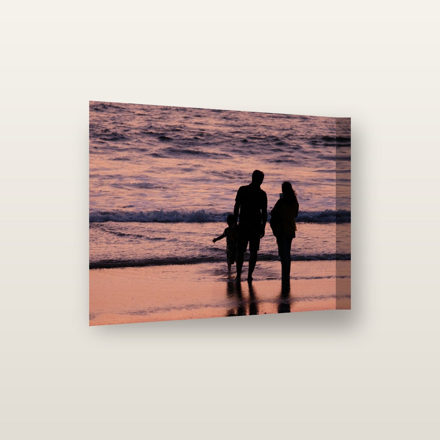 Canvas-mounted print angled view showing the gallery-wrapped edge