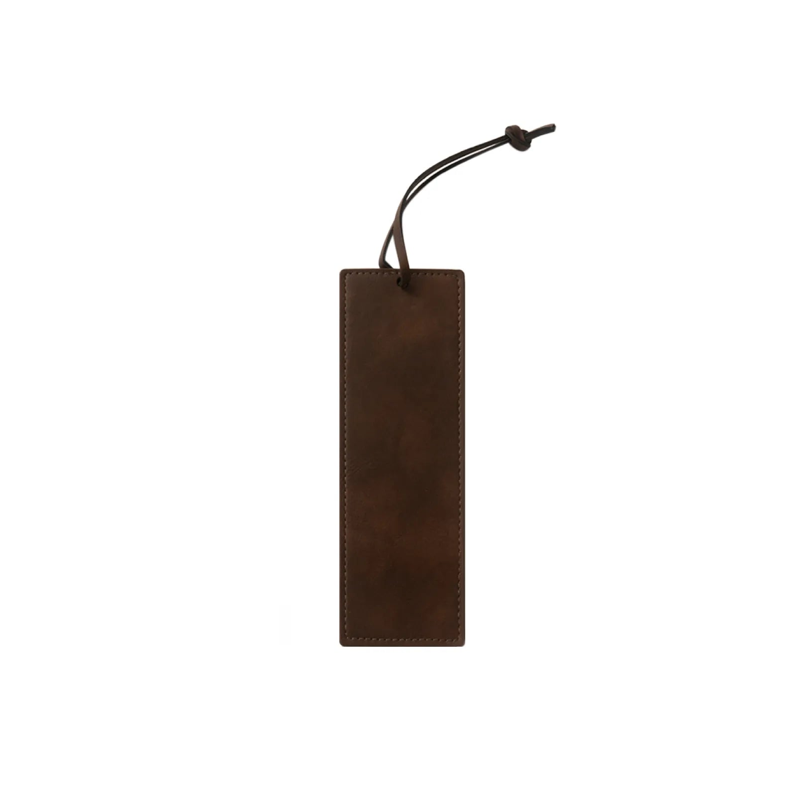 Leather patch bookmark, brown and gold