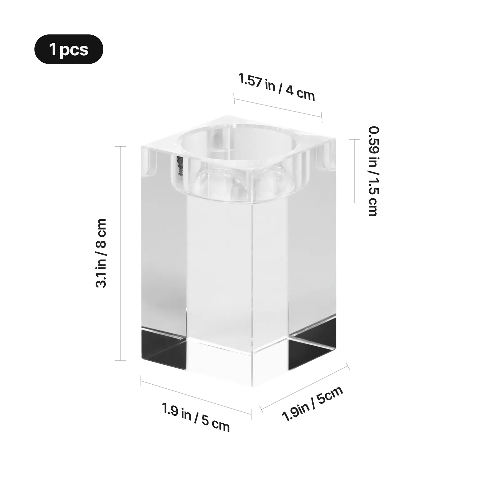 Crystal candle holder dimensions