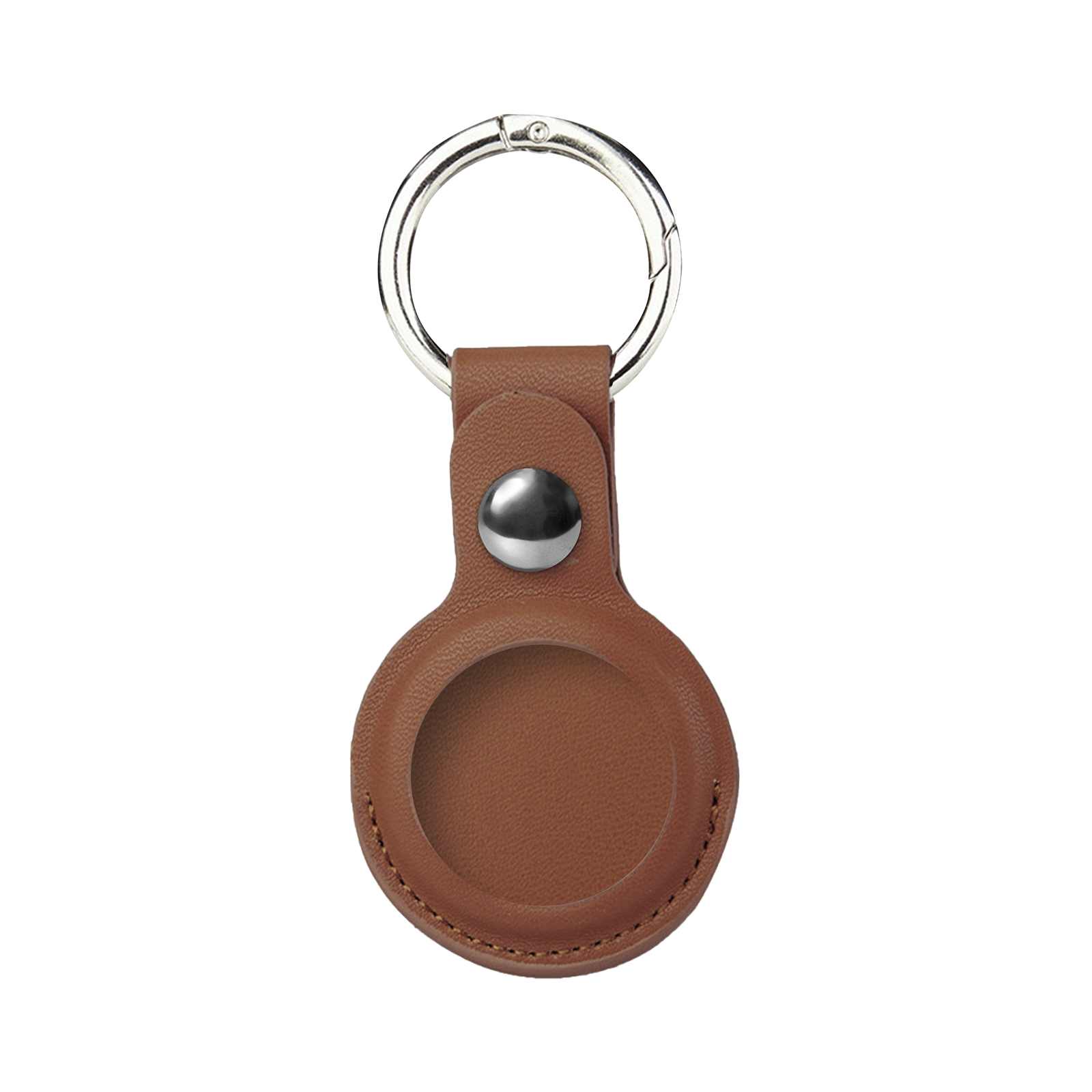Brown leather AirTag holder