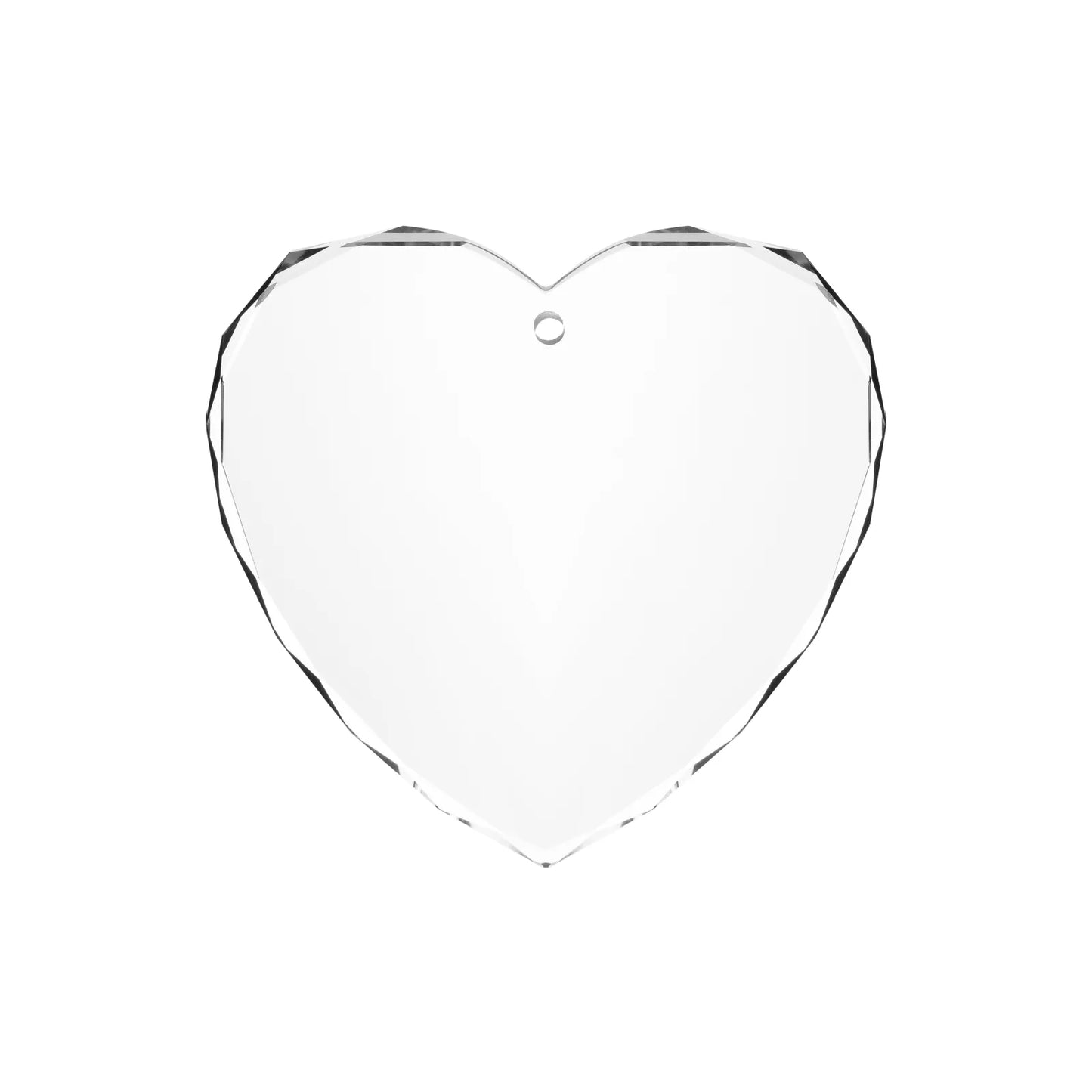 Faceted heart crystal ornament